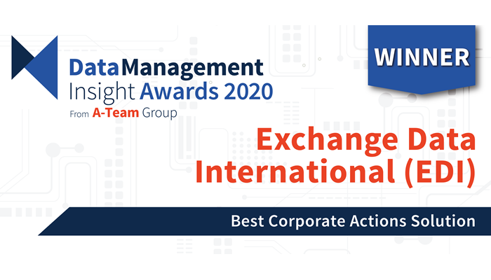 EDI awarded Best Corporate Actions Solution Award 2020 - feature image