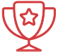 trophy with star icon red