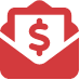 envelope with money icon red