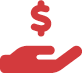 Money holding USD icon red