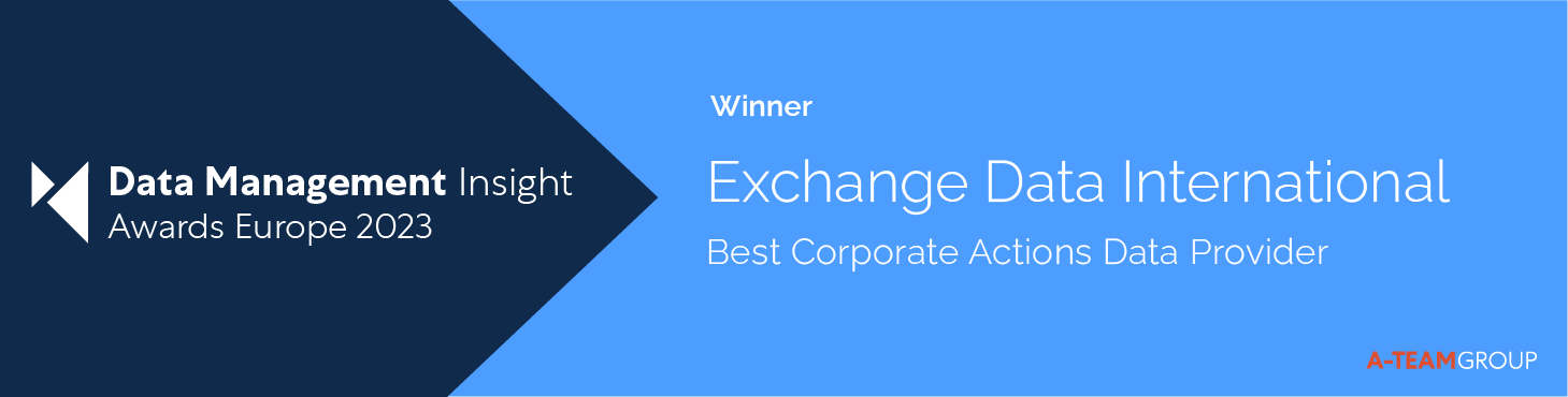 Exchange Data International Awarded Best Corporate Actions Data Provider - square