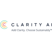 Clarity AI Logo with "Add Clarity. Choose Sustainably" written underneath.