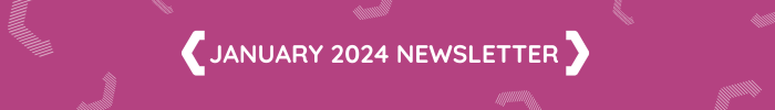 Pink banner for EDI's January 2024 newsletter