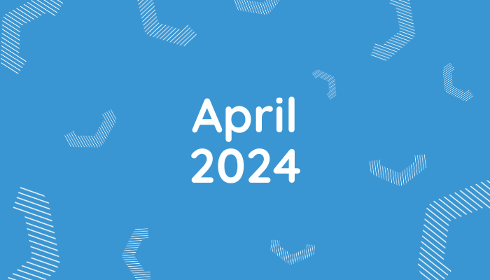 April 2024 on blue background