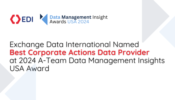 Featured image for the PR announcing that EDI has won the DMI Award 2024. White background white black and red type.