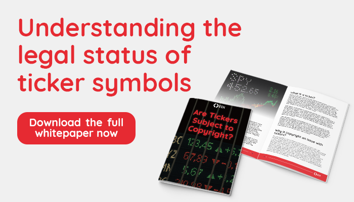 Whitepaper Featured Image - Understanding the legal status of ticker symbols - "Are tickers subject to copyright?"